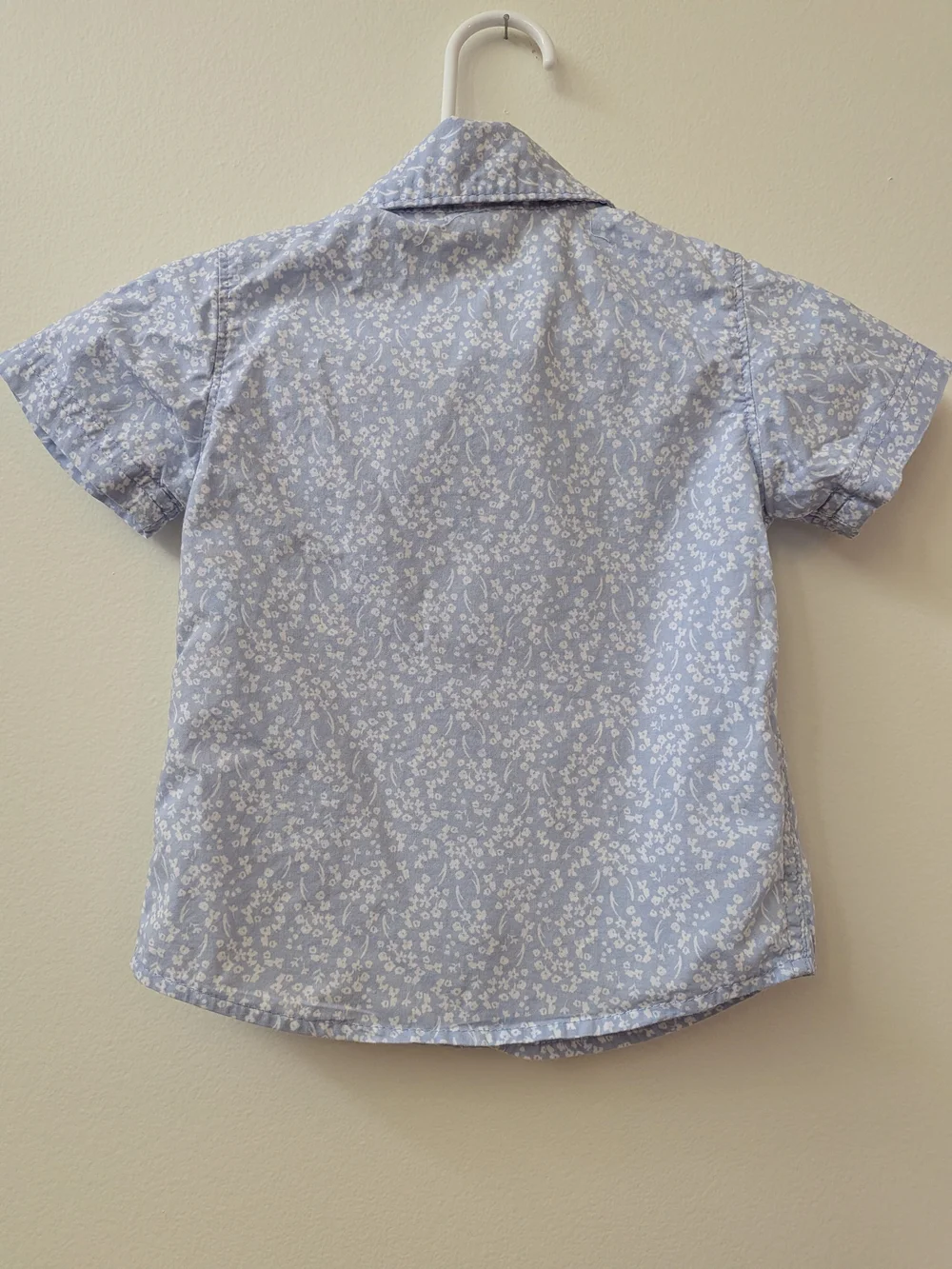 Carter's Light Blue Floral Short-Sleeve Button-Up Shirt